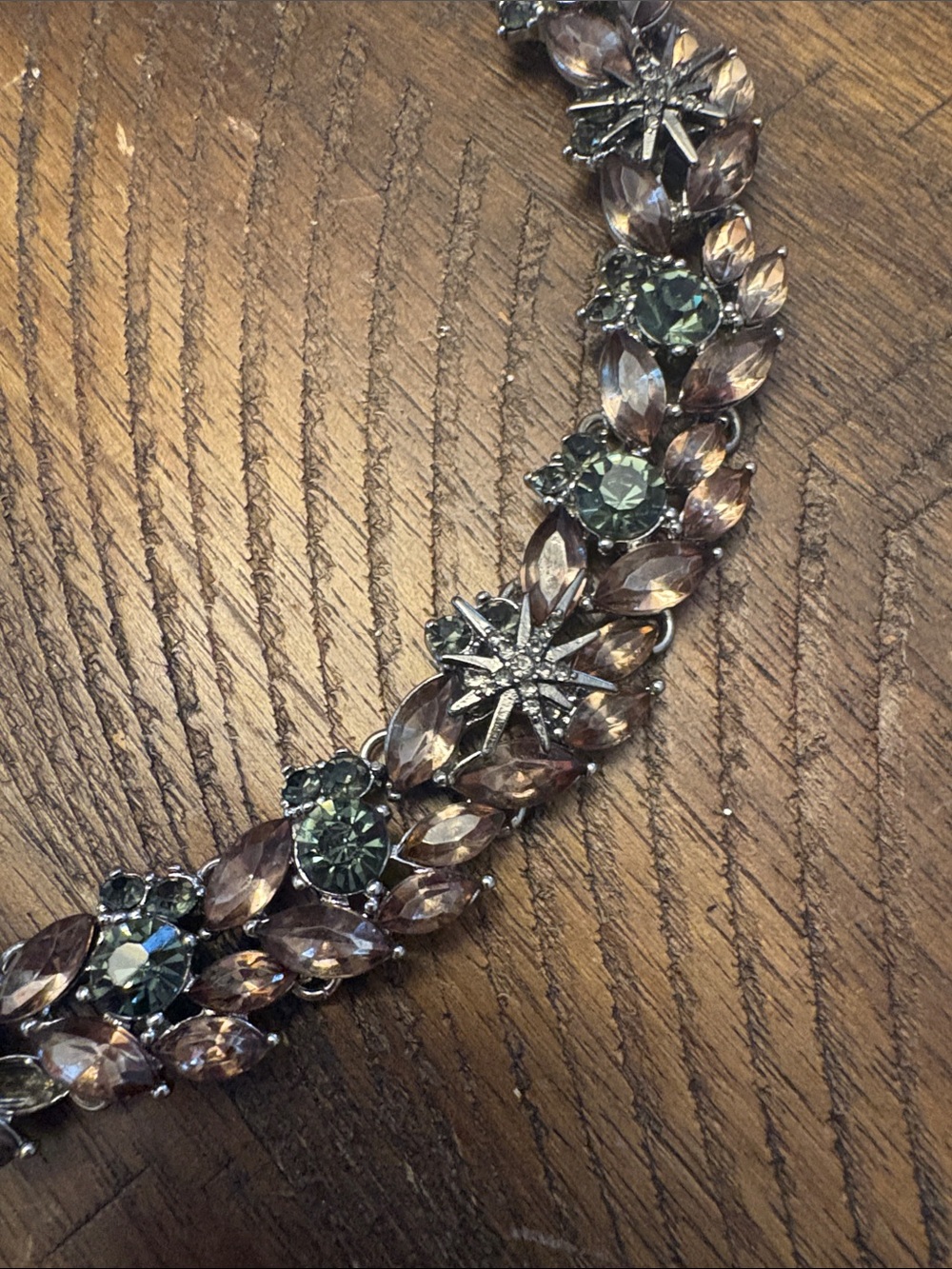Simply Vera Vera Wang Green and Rose Gold Floral Statement Necklace - Picture 3 of 5